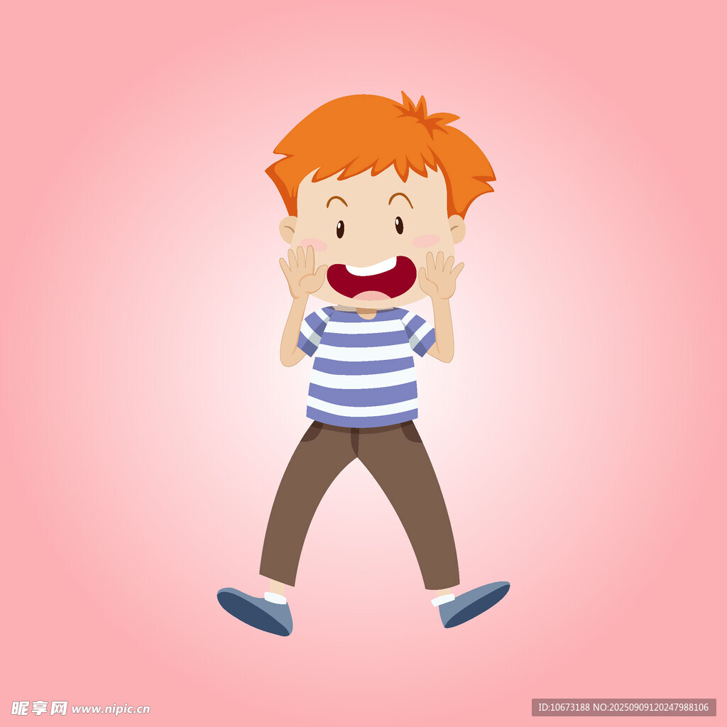 歡快小男孩活力跳躍