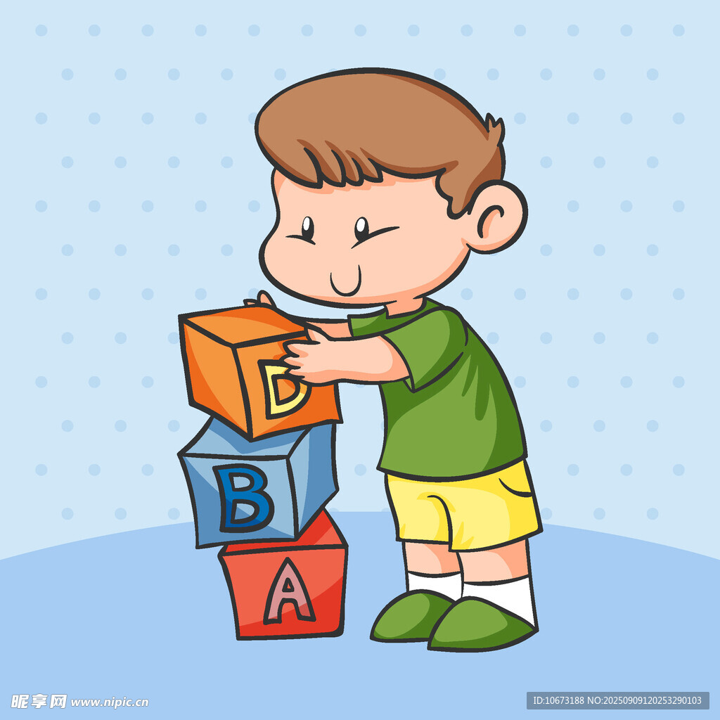 小孩玩字母積木