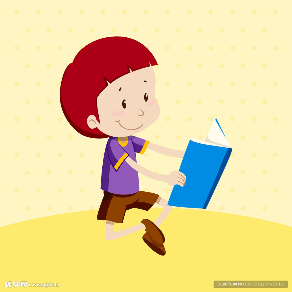 小男孩專注閱讀書籍