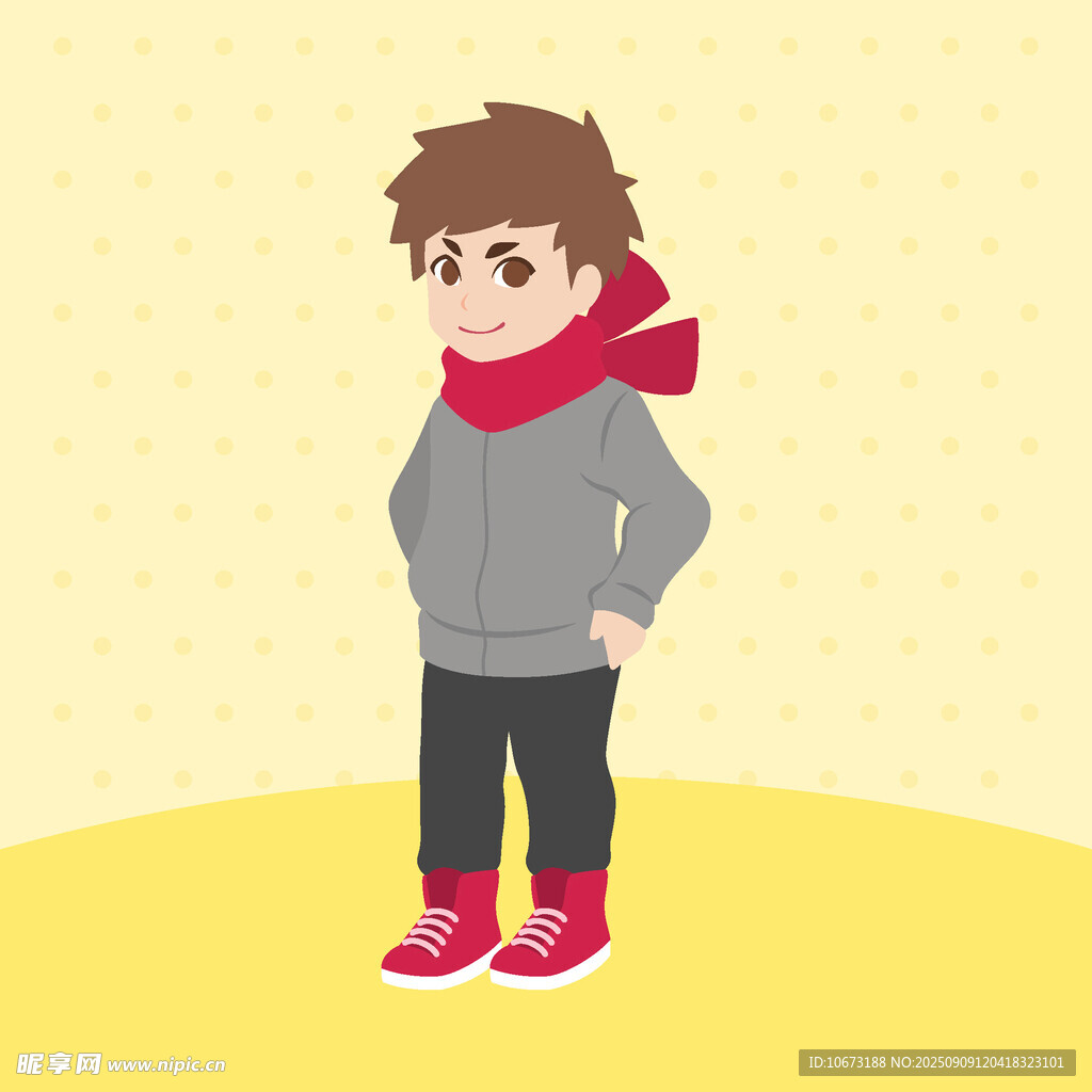 冬日時尚穿搭的男孩