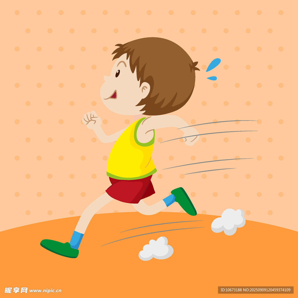 奔跑的活力少年