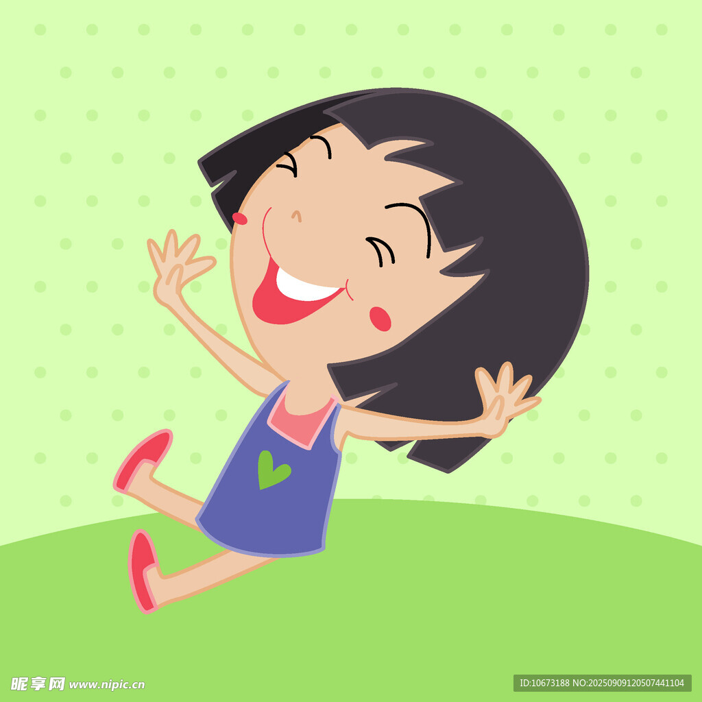 快樂(lè)奔跑的小女孩