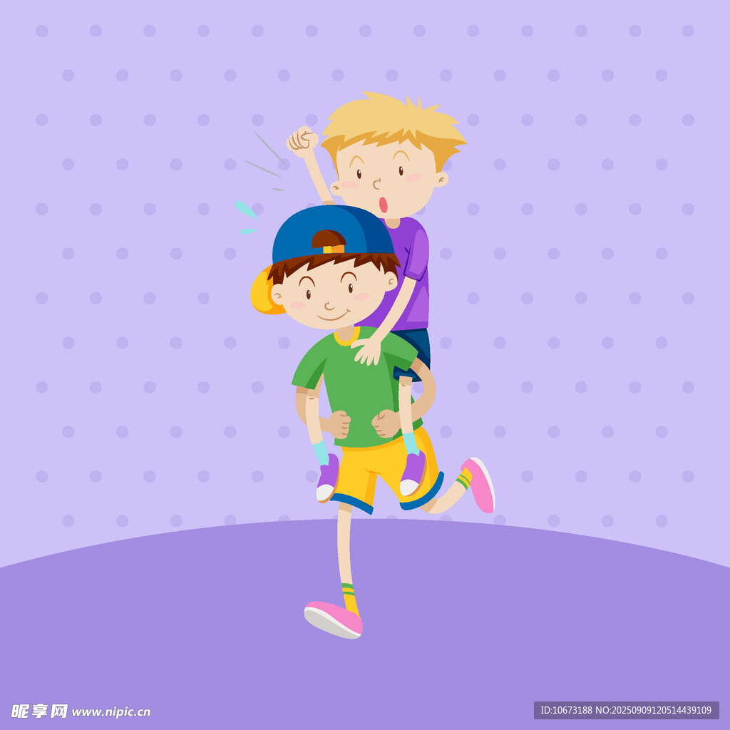 孩子間歡樂的背人游戲