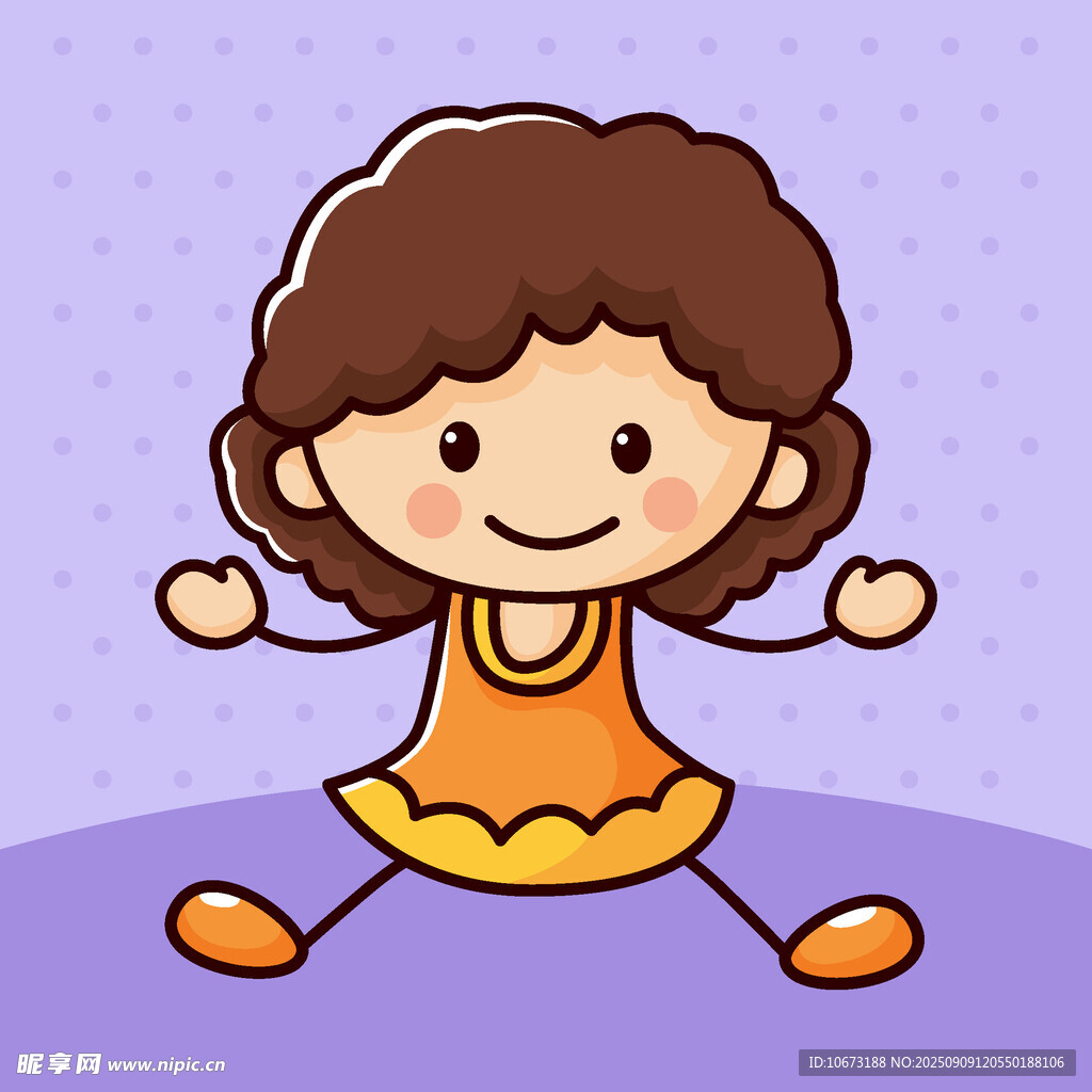 可愛小女孩張開雙臂