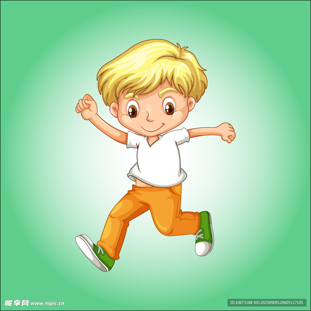 奔跑的小男孩