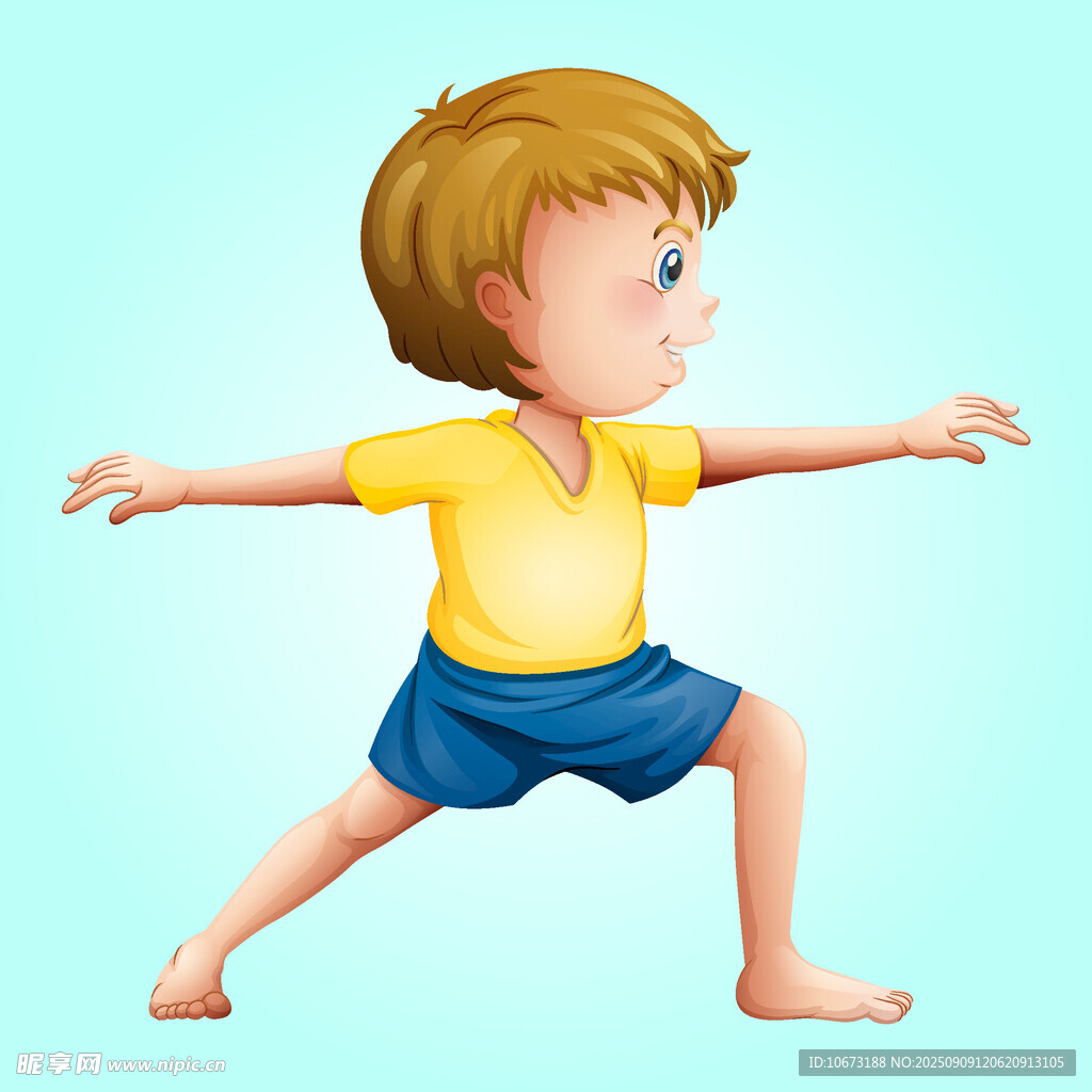 小男孩做伸展運(yùn)動(dòng)