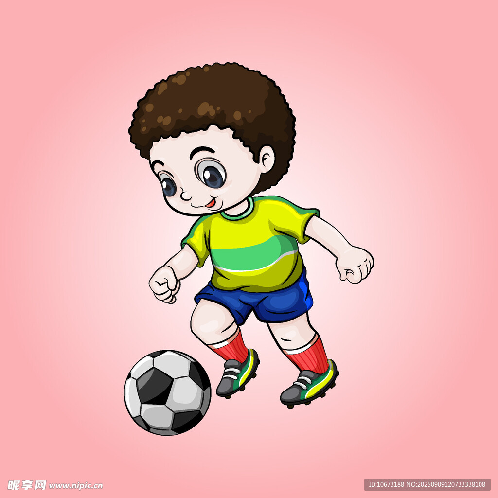 踢足球的小男孩
