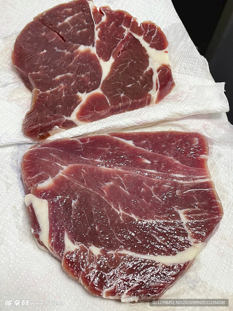 新鮮生牛肉牛排切片