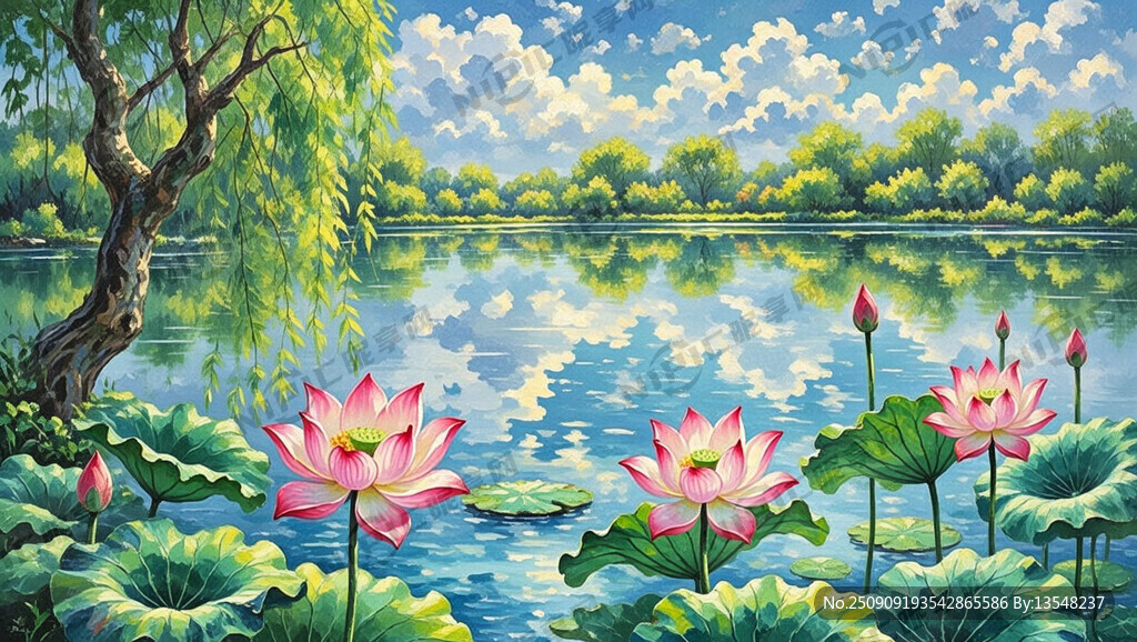 荷花        柳樹(shù)   
