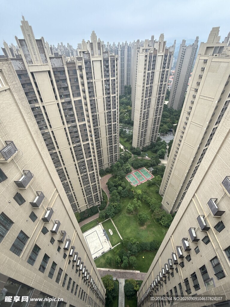 俯瞰高層住宅小區(qū)景觀