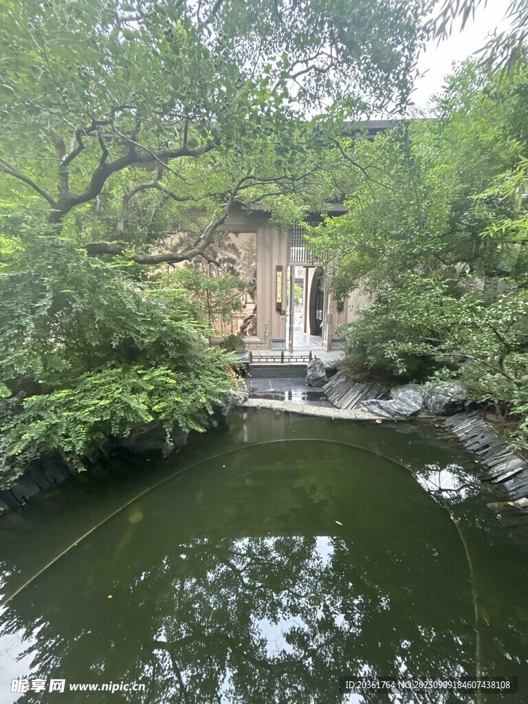 山林間的清幽小瀑布景觀