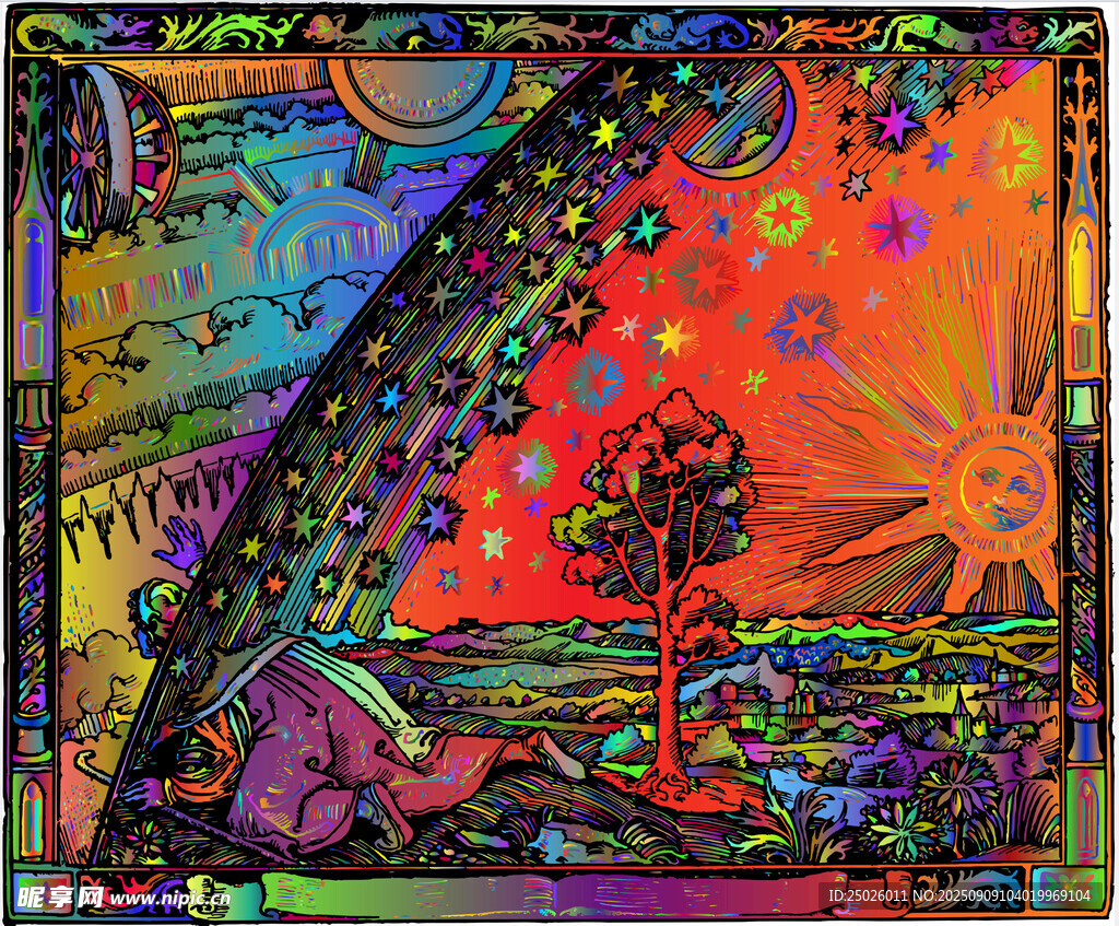 奇幻色彩的夢幻風景畫面