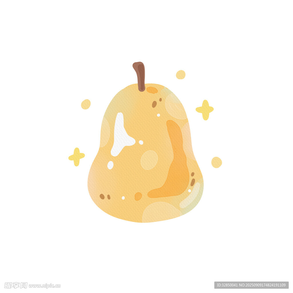可愛卡通梨子插畫