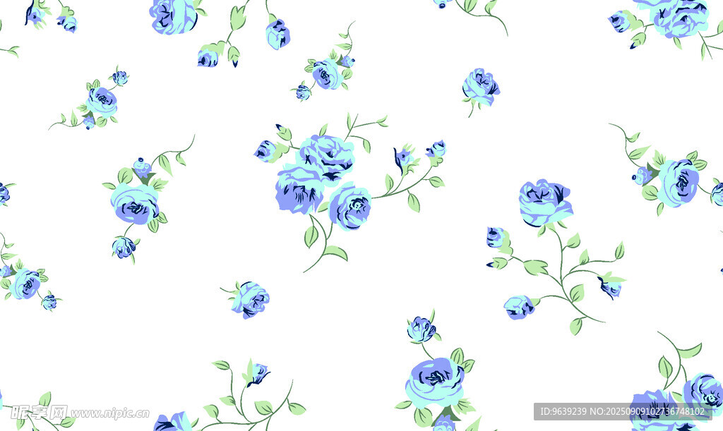 藍花碎花圖案