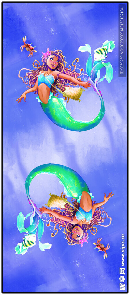 夢(mèng)幻雙生美人魚插畫