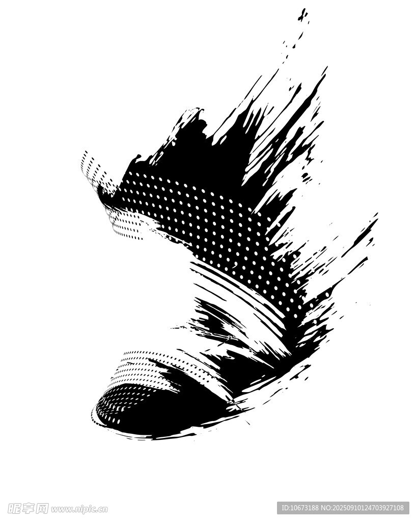 黑白水墨風(fēng)格羽毛圖案