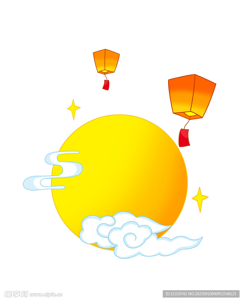 月亮素材插畫