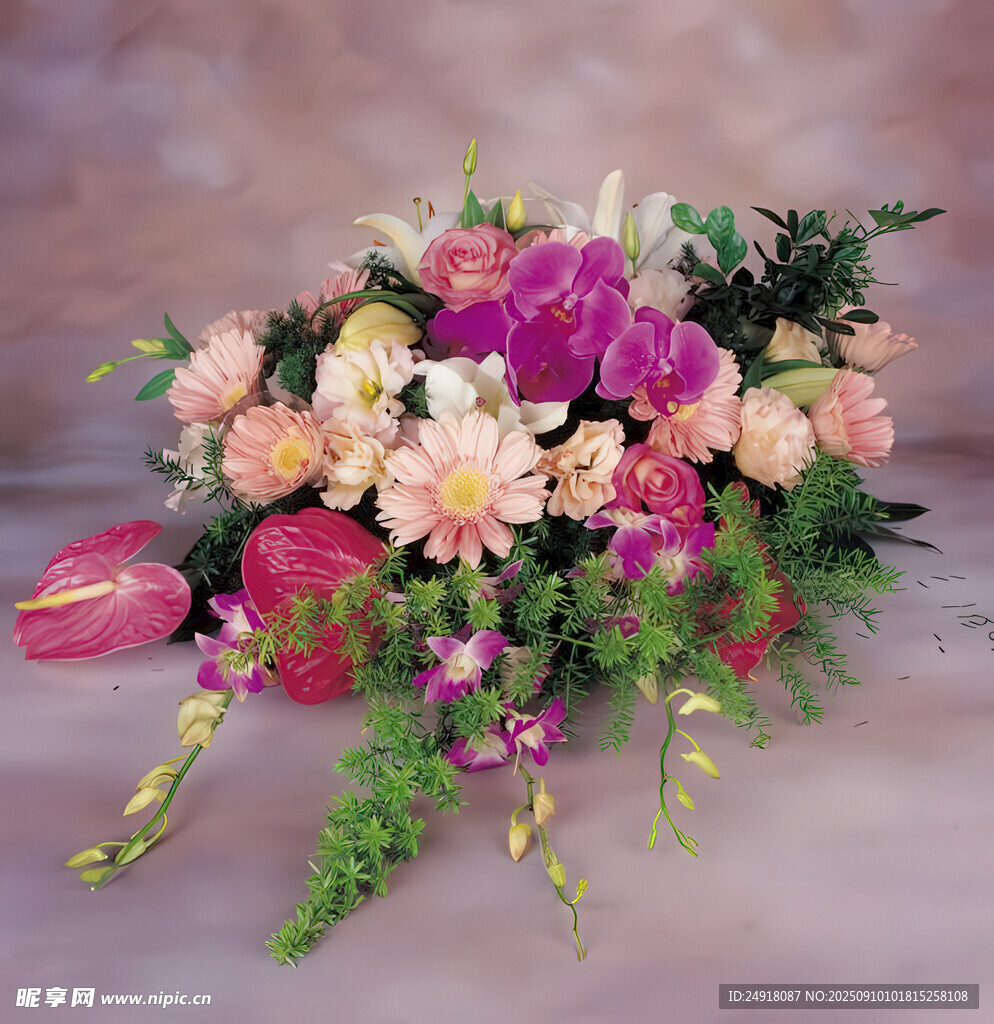 多彩花卉組合插花作品