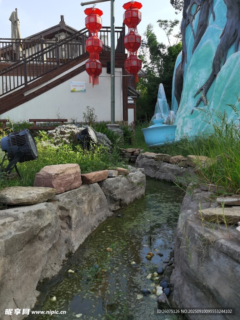 中式庭院溪流景觀