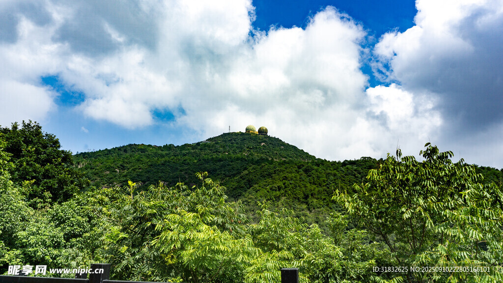 青山藍(lán)天間的蔥郁山林