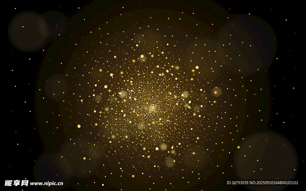 金色夢幻粒子背景特效