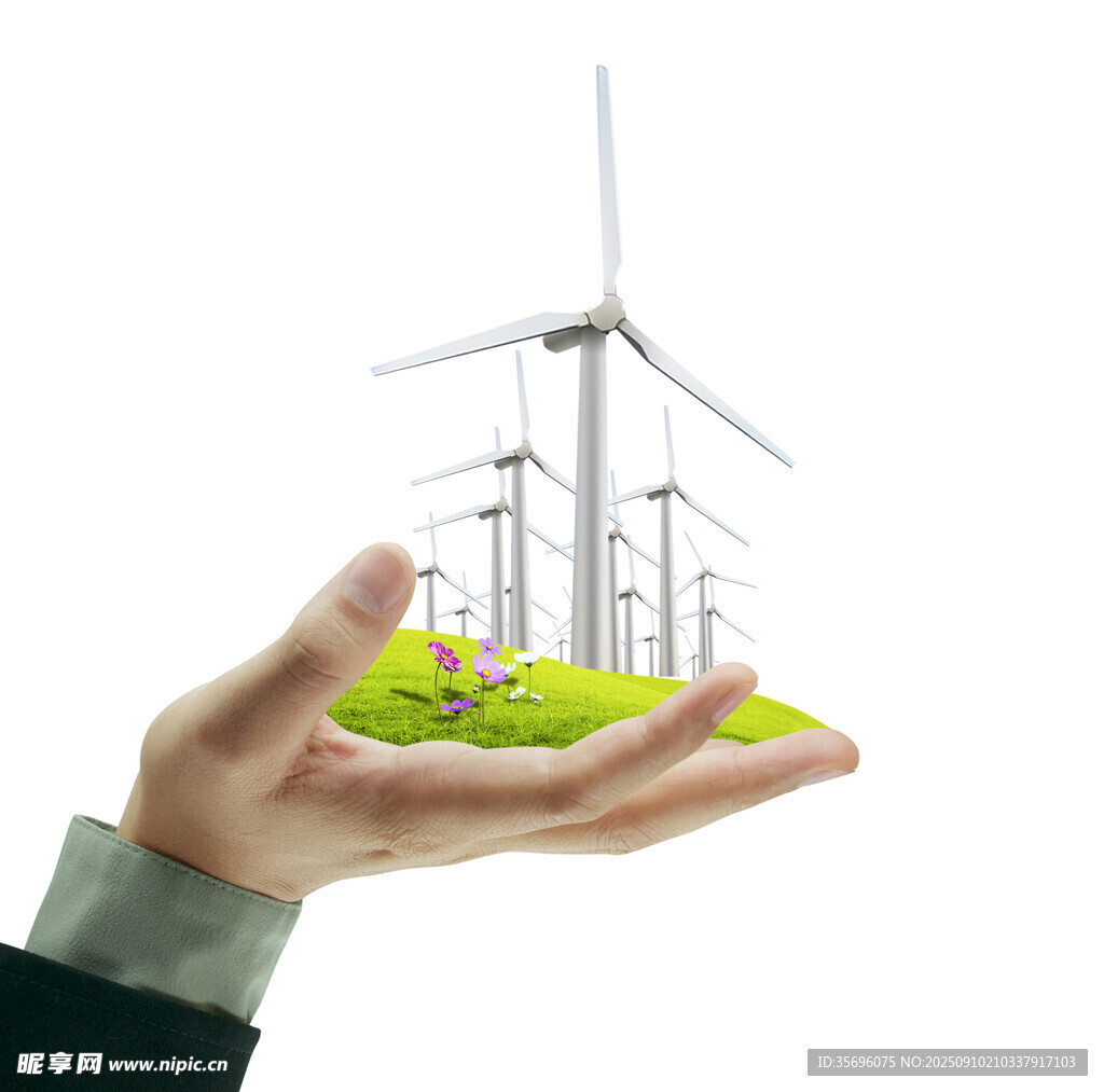 手托風(fēng)力發(fā)電景觀模型