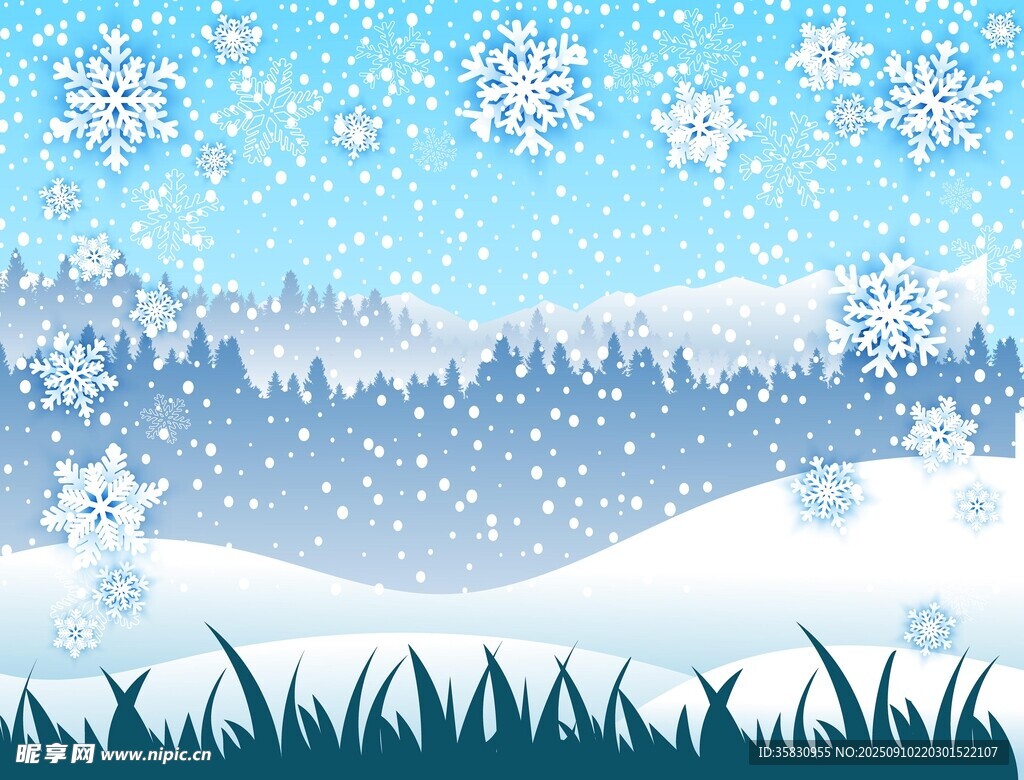 雪花背景插圖