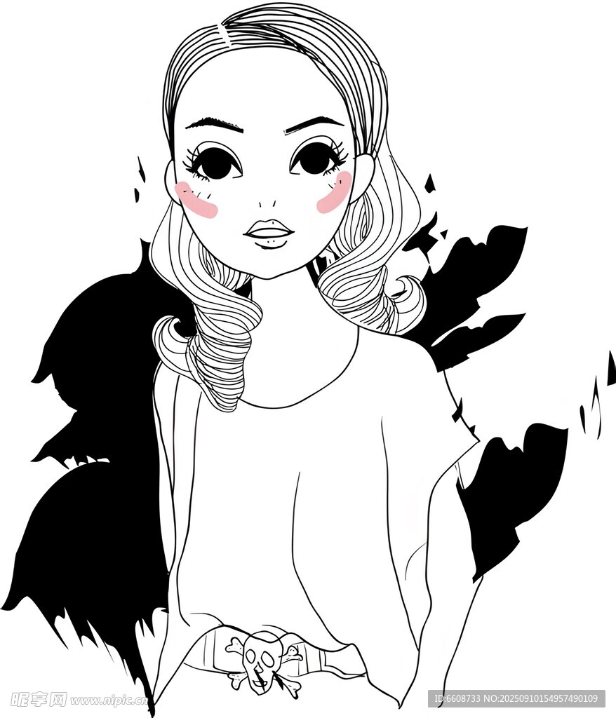 時(shí)尚插畫風(fēng)的魅力女性