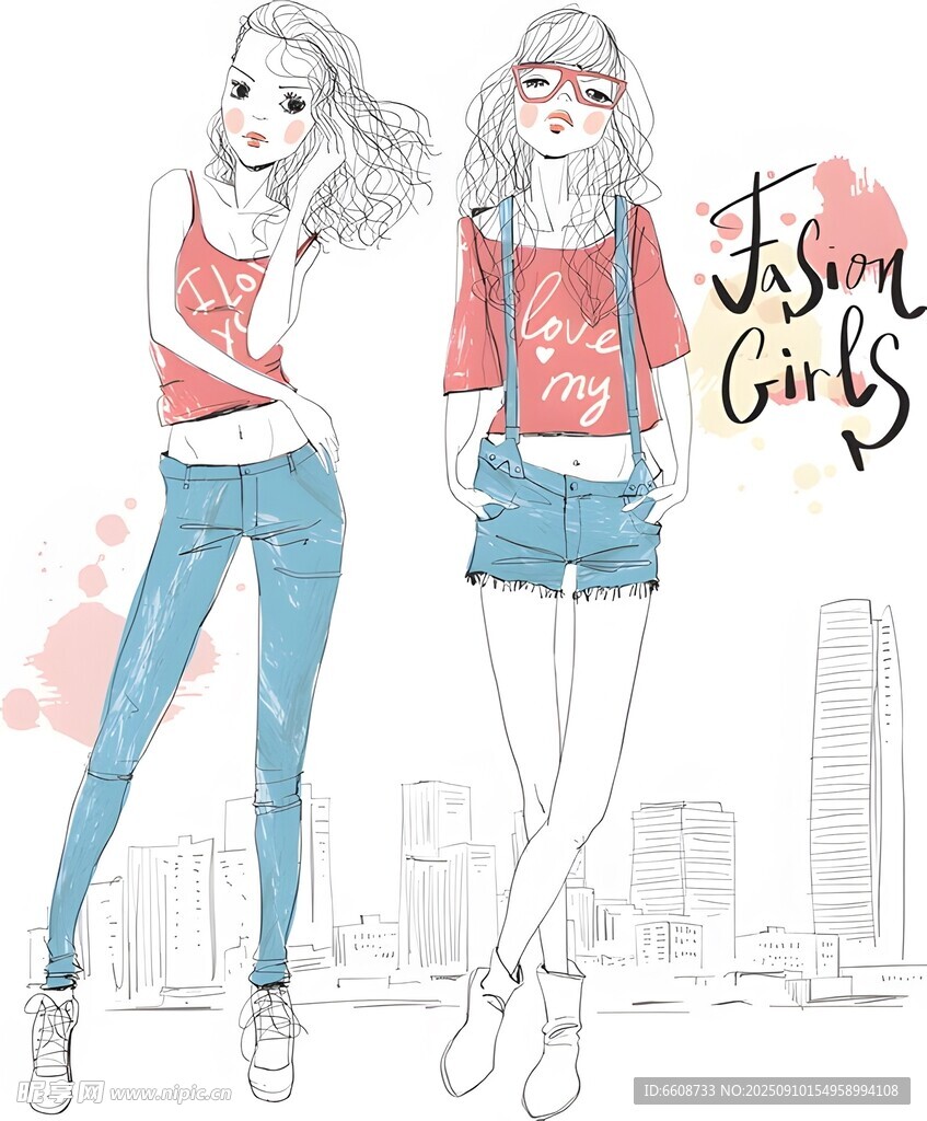 時尚都市女孩穿搭展示