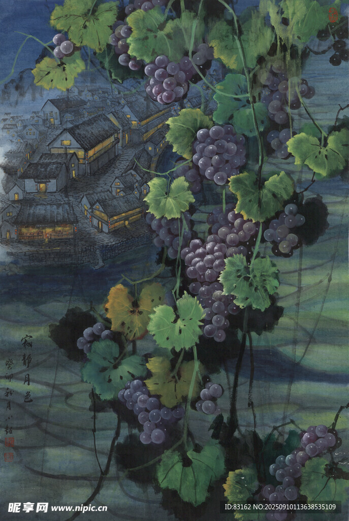 葡萄藤下的靜謐景致