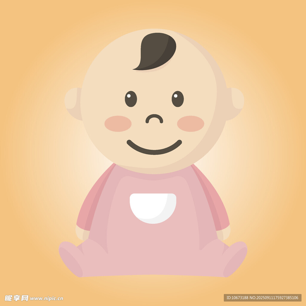 可愛嬰兒坐立形象