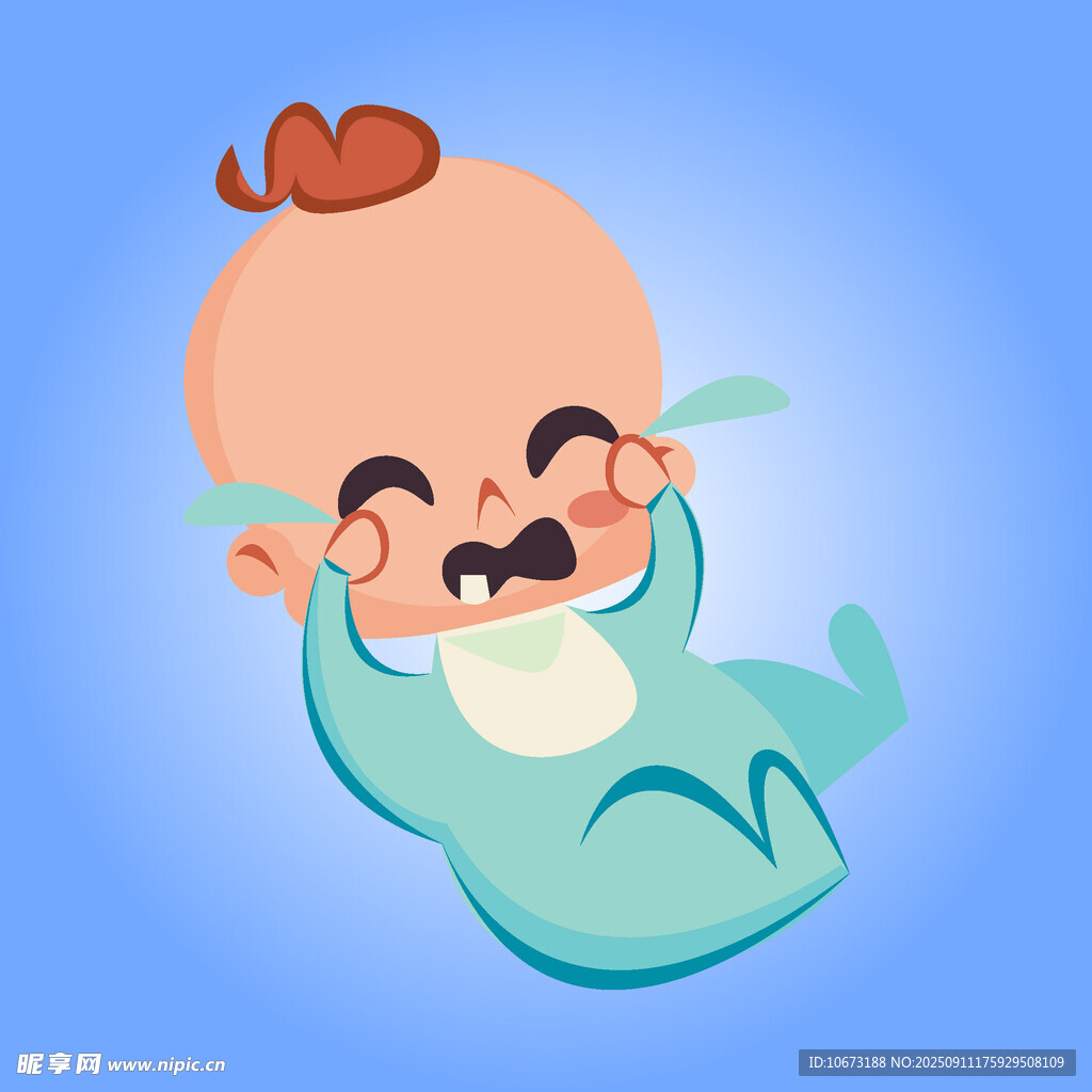 哭泣的可愛小嬰兒