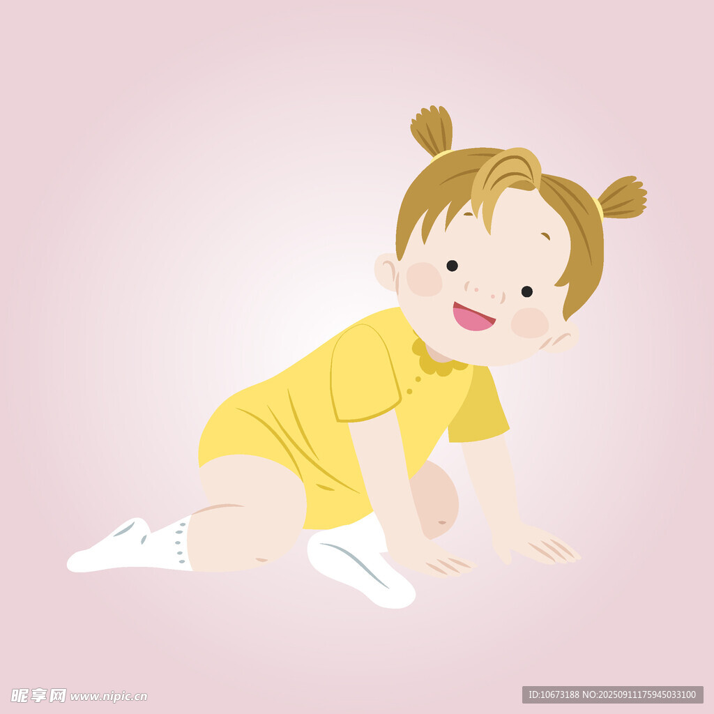 可愛萌娃快樂爬行瞬間