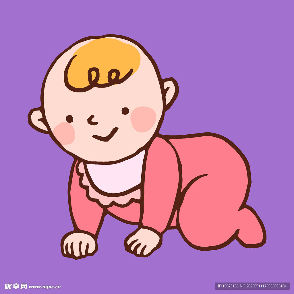 爬行的可愛嬰兒