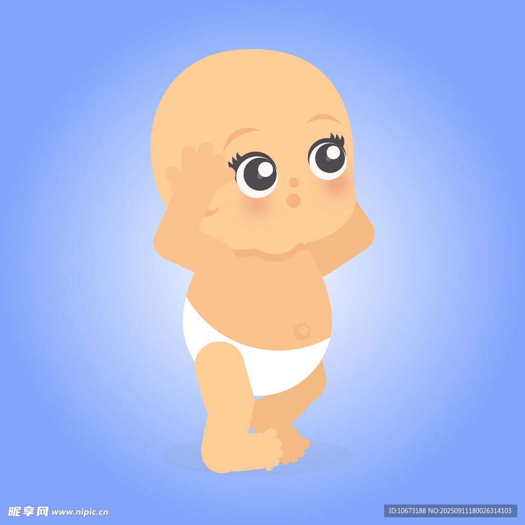 可愛小嬰兒站立形象