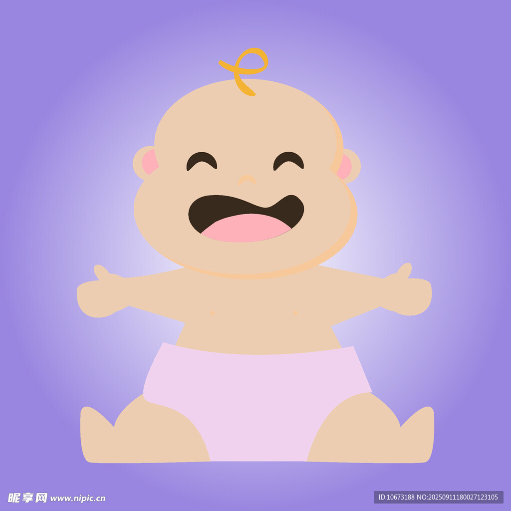 哭鬧的可愛小嬰兒