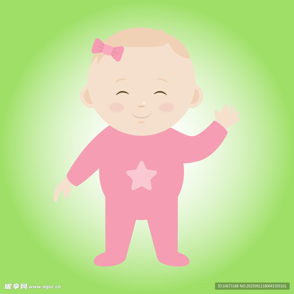可愛粉色系揮手小寶貝