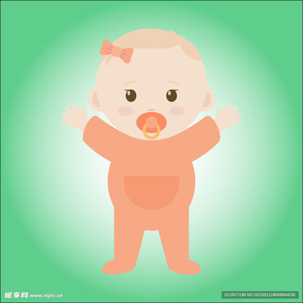 可愛嬰兒張開雙臂