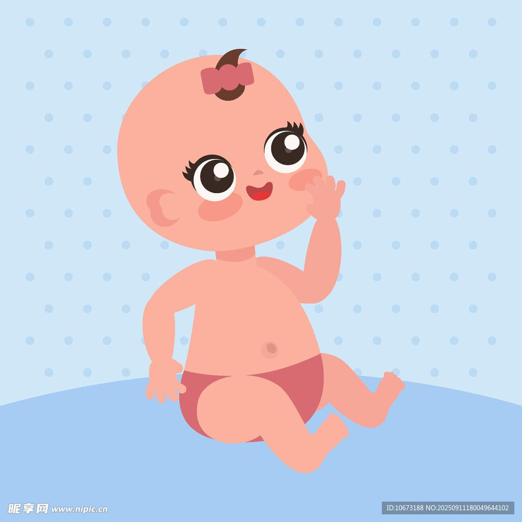 可愛嬰兒坐立賣萌