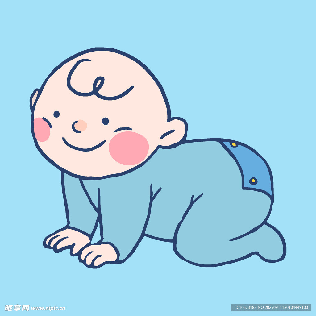 可愛爬行小嬰兒