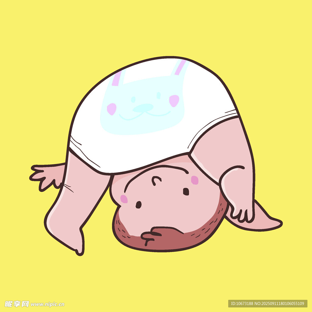 倒立的可愛嬰兒
