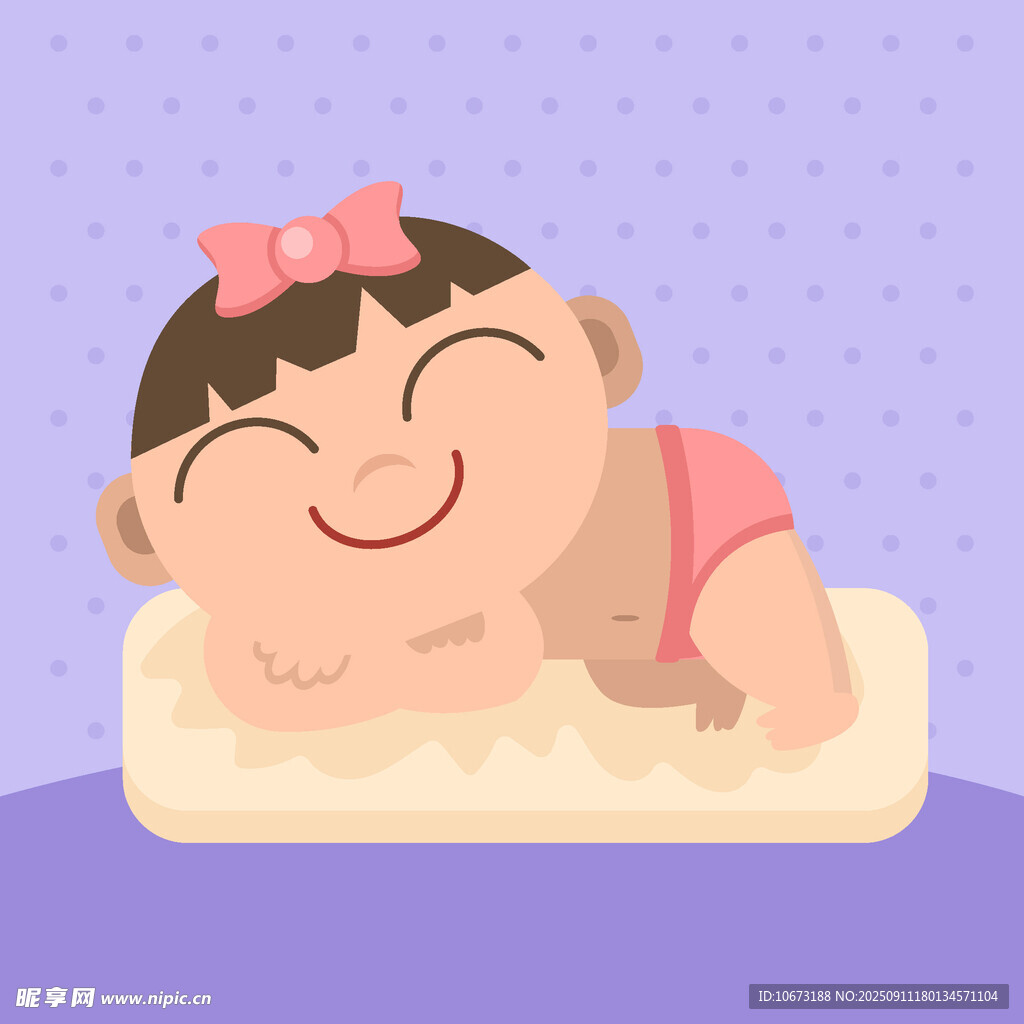 趴著笑的可愛小嬰兒