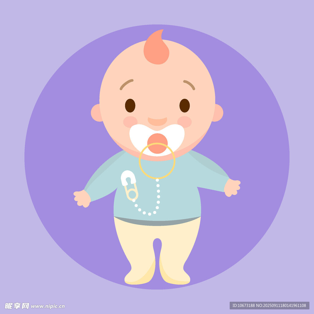 可愛戴奶嘴的小嬰兒