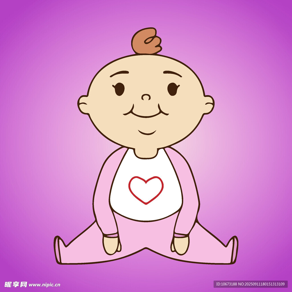 可愛(ài)嬰兒坐著穿愛(ài)心上衣