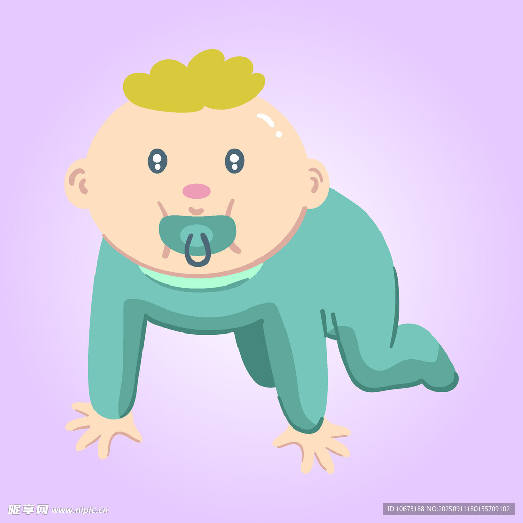 爬行的可愛嬰兒