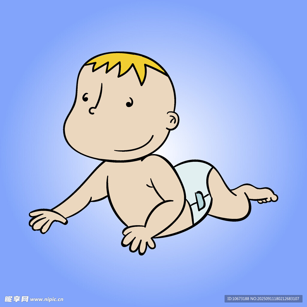 爬行的可愛(ài)小嬰兒