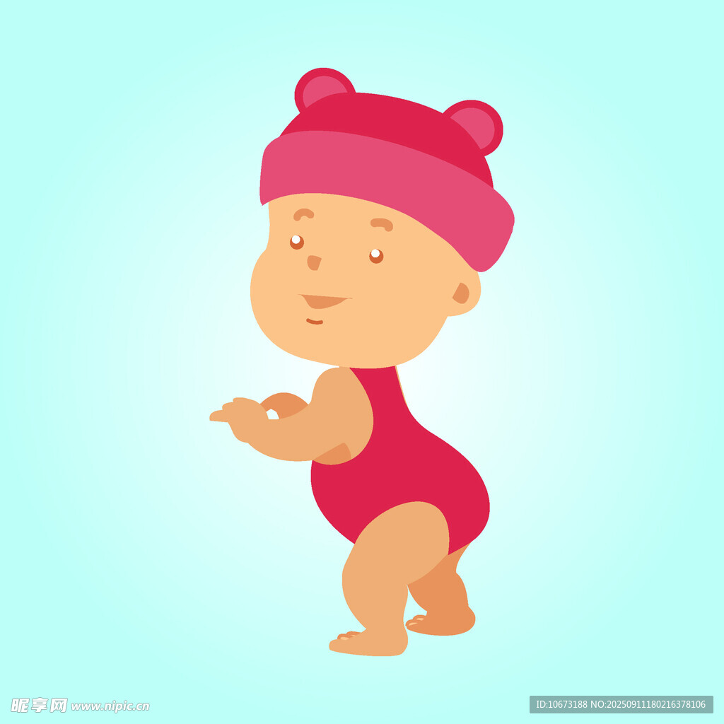 可愛紅衣寶寶學(xué)步瞬間