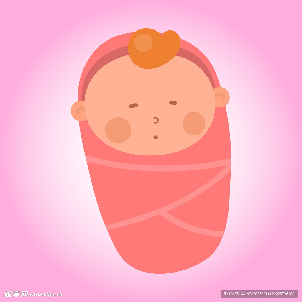 裹在襁褓中的可愛小嬰兒