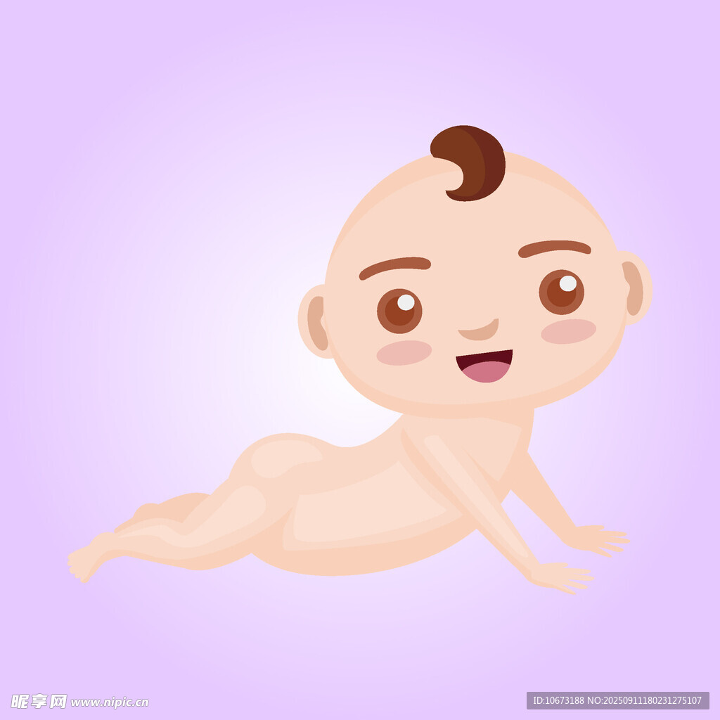 趴著的可愛小嬰兒