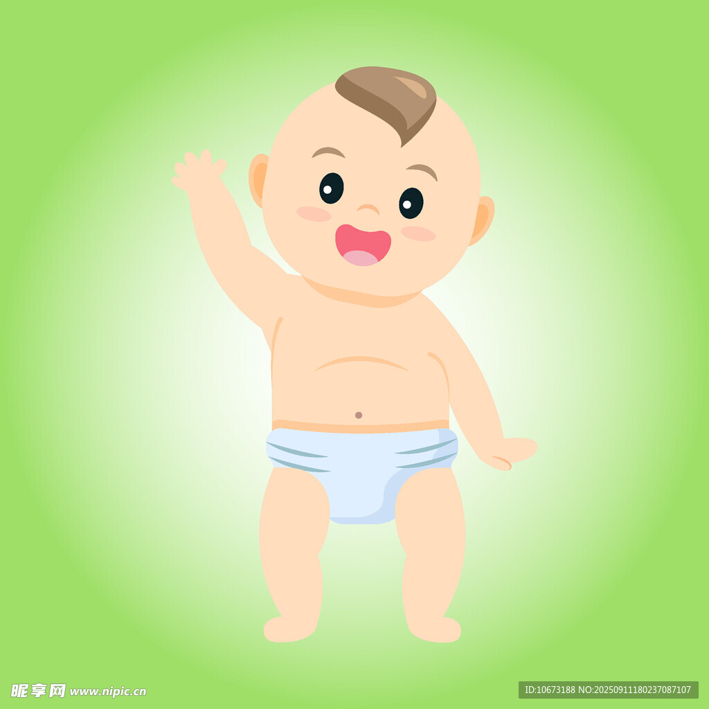 可愛(ài)嬰兒揮手示意